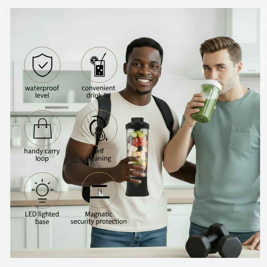 Portable Blender Bottle - USB-C Gym & Travel Smoothie Maker